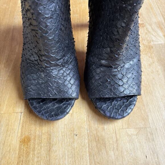 Vince Womens Leather Textured Boho Snake Zip Block Booties Black 8M EUR 39 - Picture 11 of 11